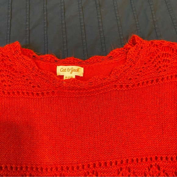 Girl’s Crochet Sweater Dress in Red Size 7/8 - Picture 5 of 8